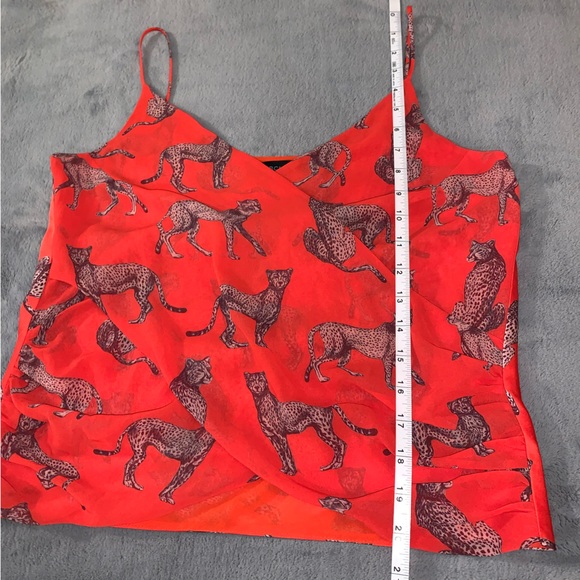 Guess Marciano Red Cheetah Print Low cut Wrap front - Picture 5 of 10